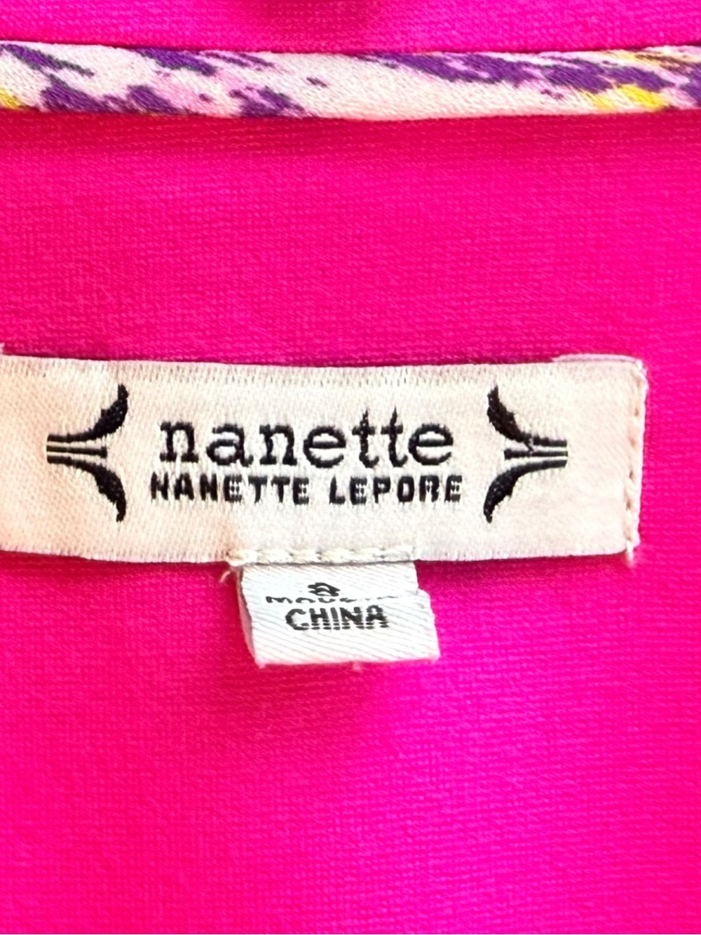 Nanette Lepore Nolita Stretch Blazer Fuchsia Hot Pink Single Button- Size 8 - Picture 4 of 6